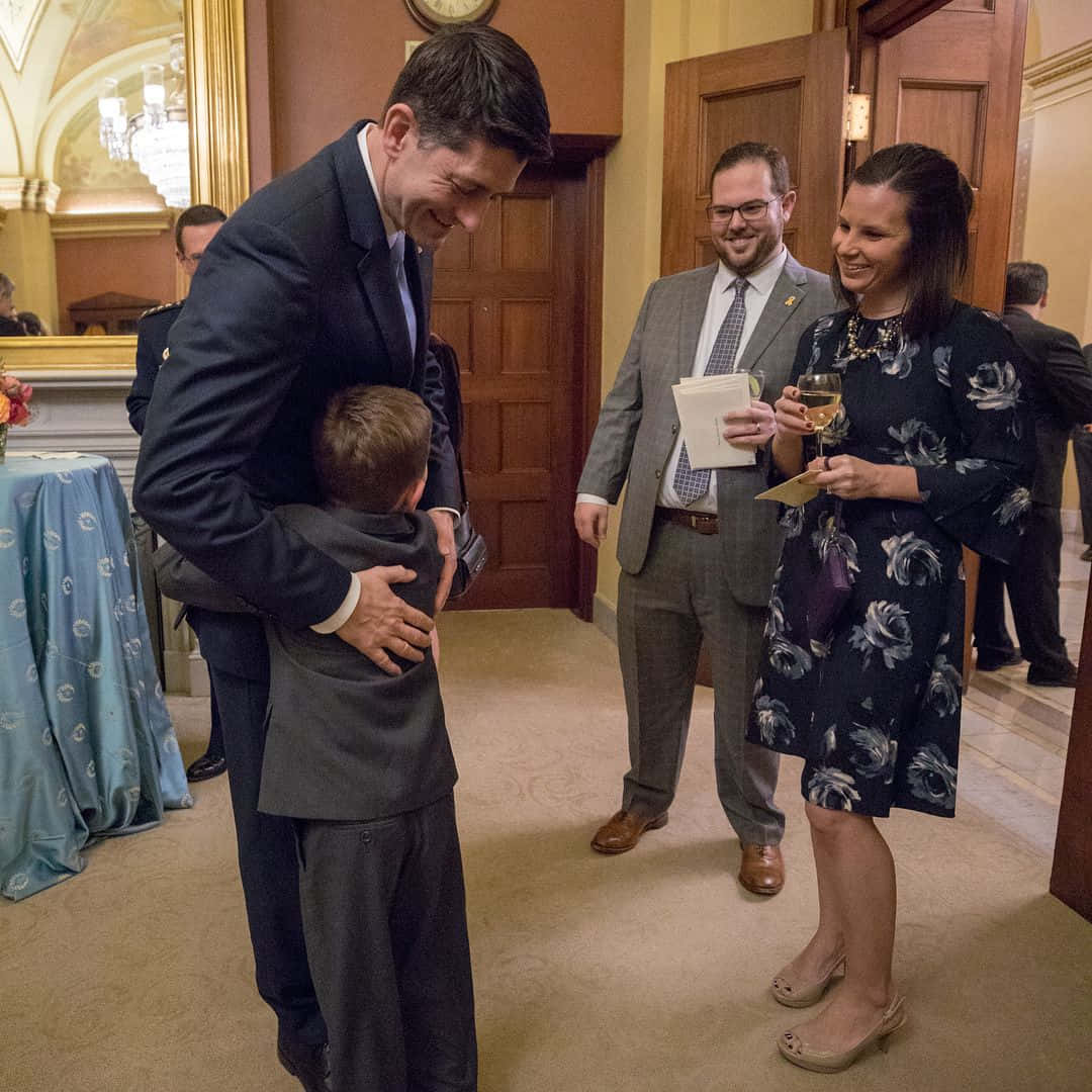 Paul Ryan With Cute Son Wallpaper