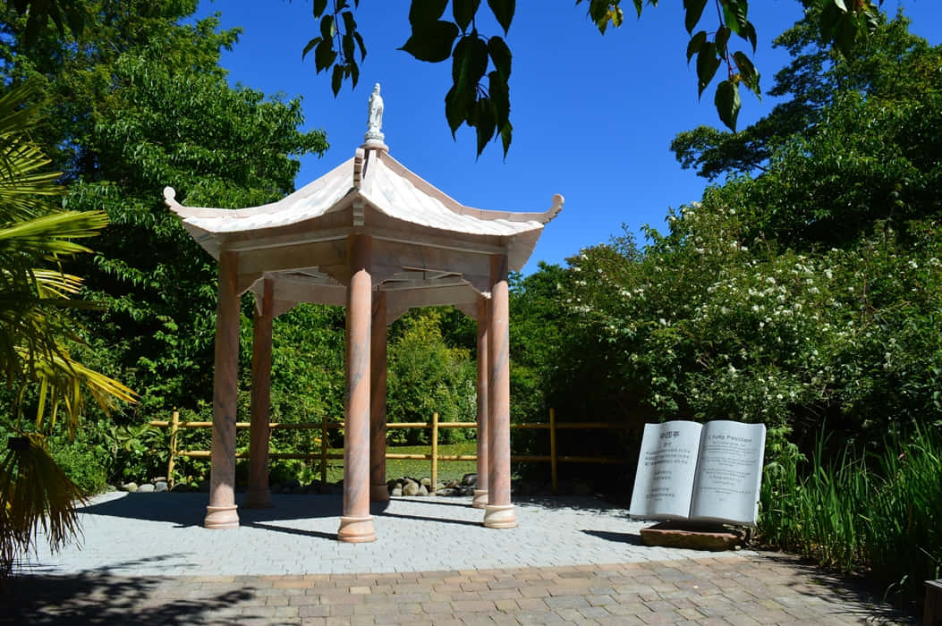 Pavilionand Open Book Monument Royal Botanic Garden Edinburgh Wallpaper