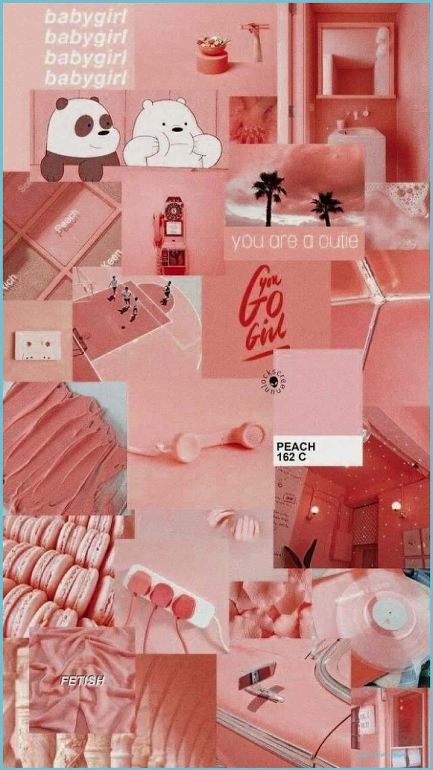 Peachy Collage_ Aesthetic Vibes.jpg Wallpaper