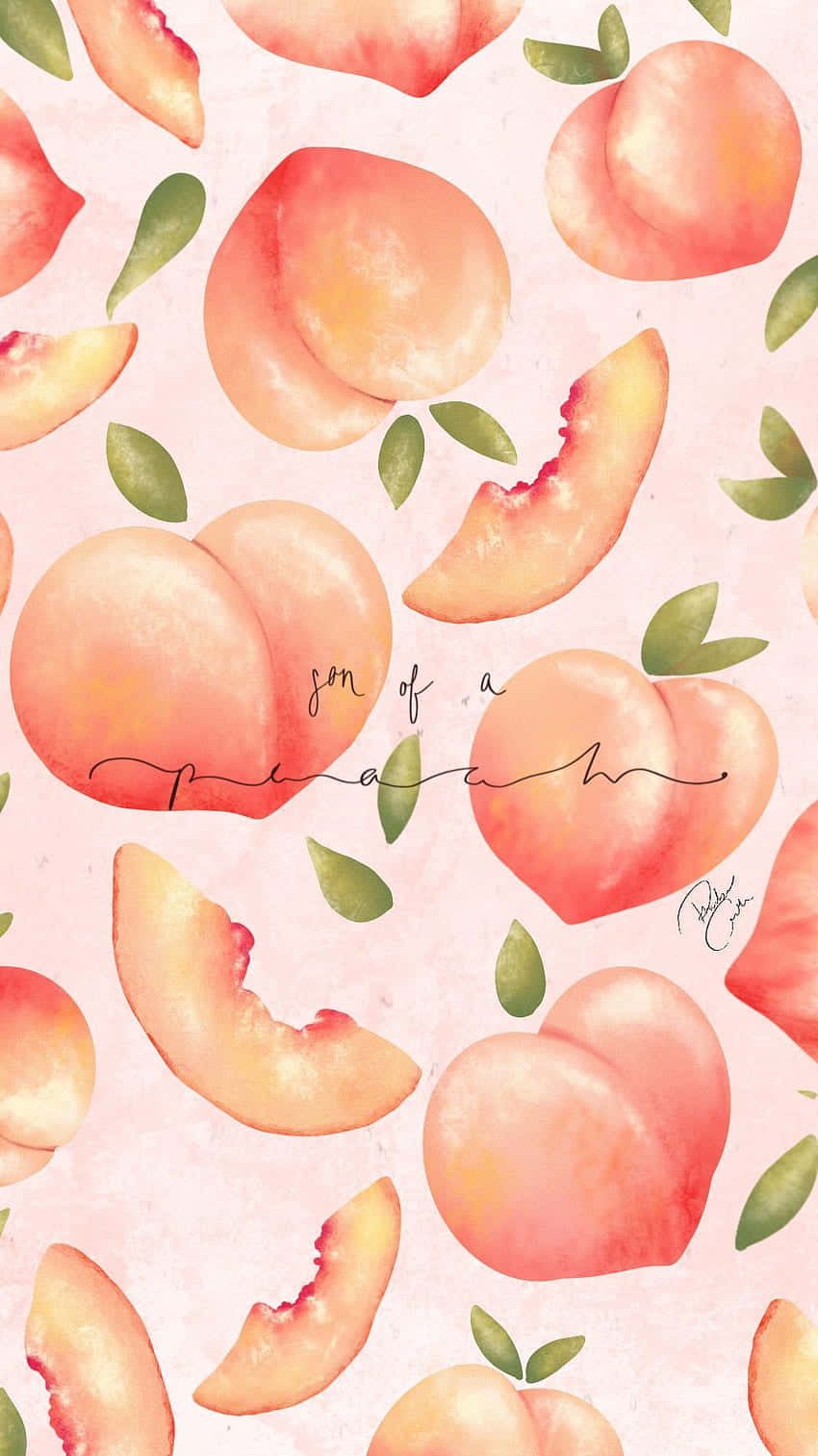 Peachy Pattern Aesthetic Wallpaper Wallpaper