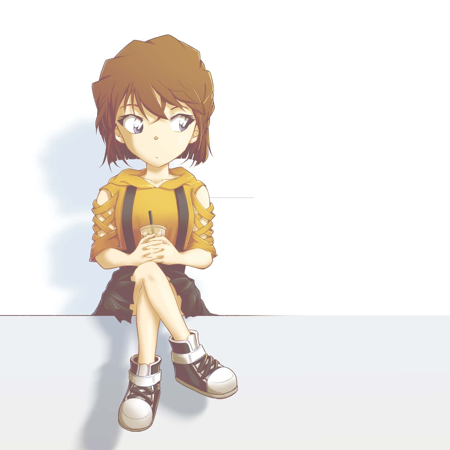 Pensive Haibara Ai - Iconic Character From Detective Conan Wallpaper