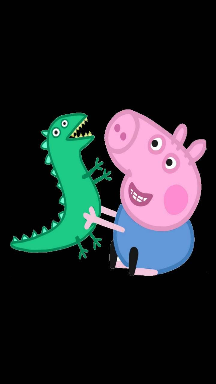 Peppa Pig Phone George Dinosaur Black Wallpaper Wallpaper