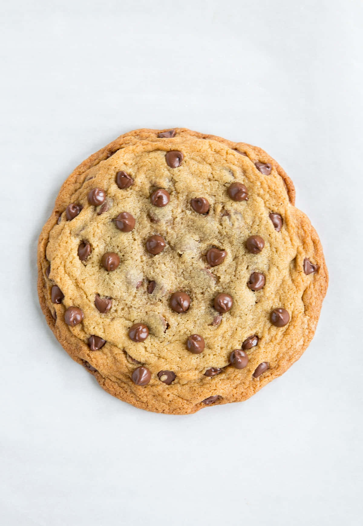 Perfect Chocolate Chip Cookie Top View Wallpaper