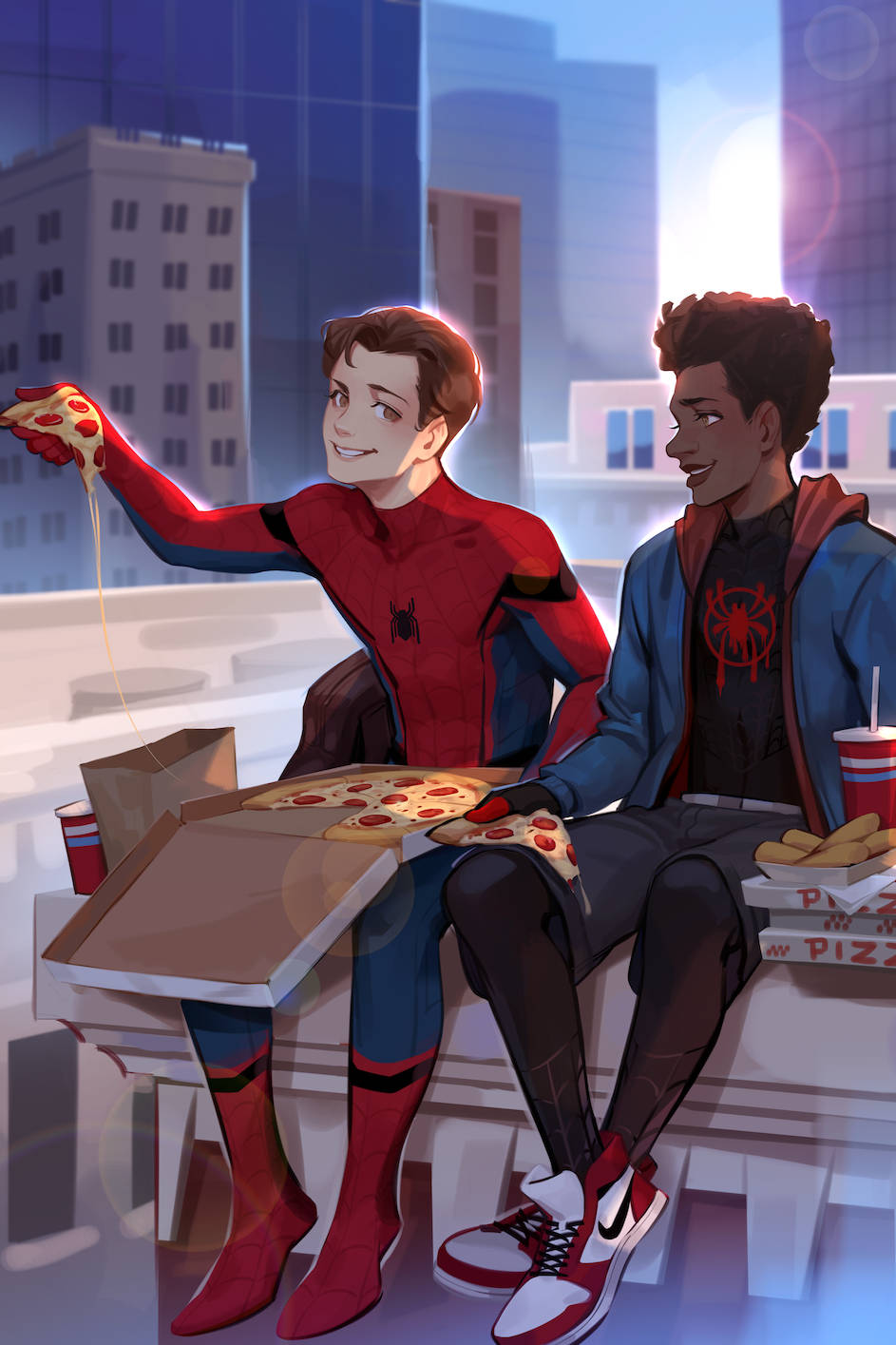 Peter Parker And Miles Morales Art Wallpaper