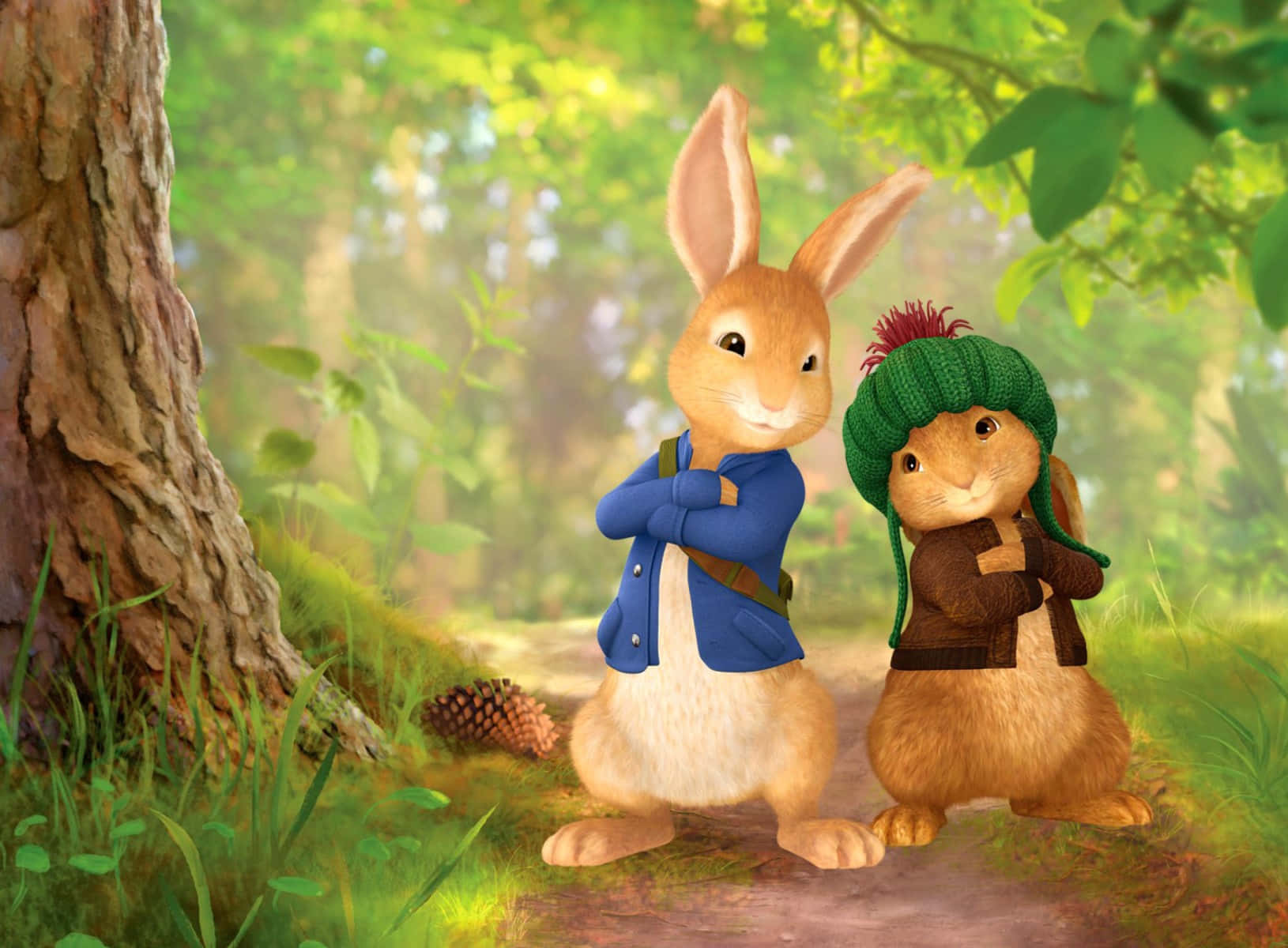 Peter Rabbitand Friendin Forest Wallpaper