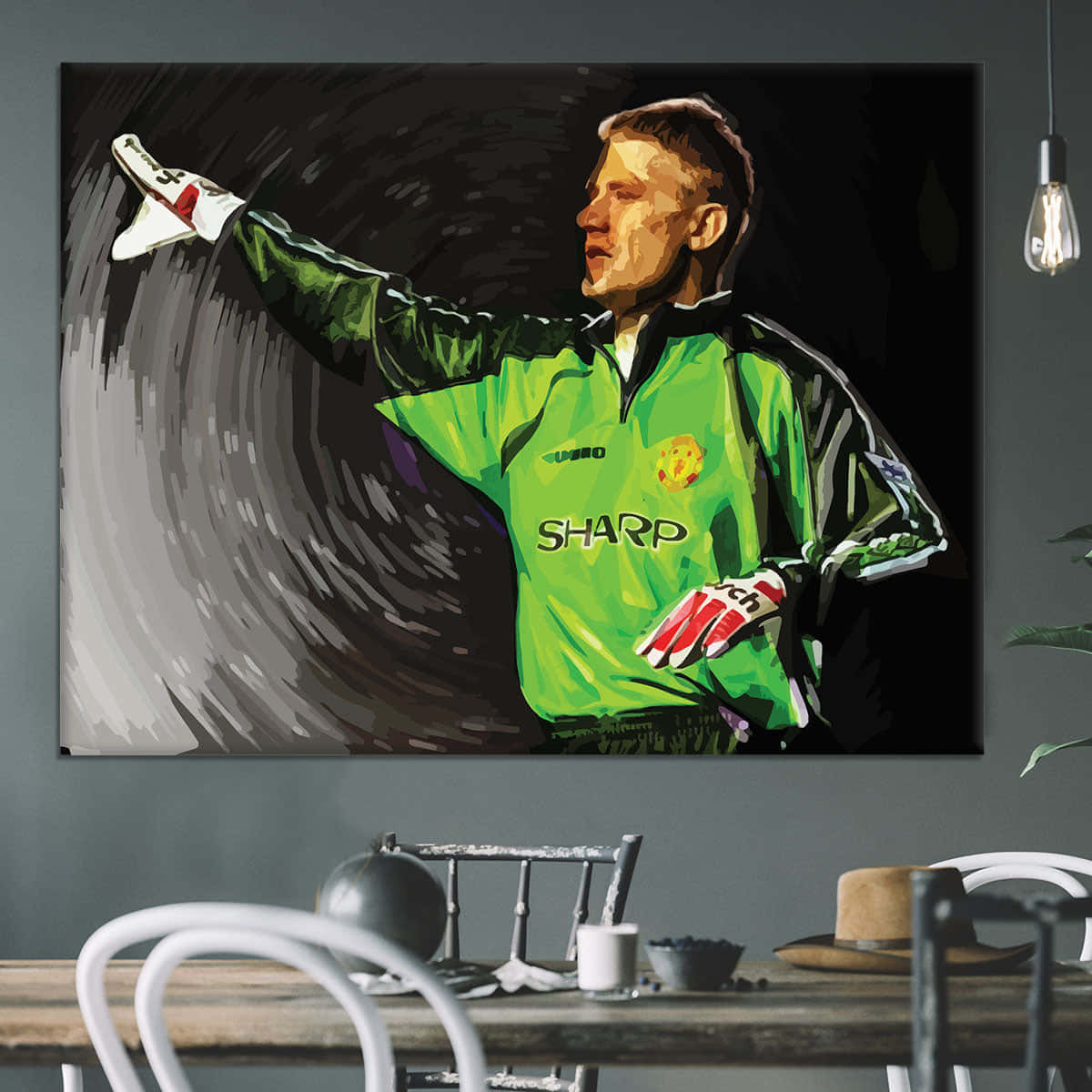 Peter Schmeichel Painting Over A Table Wallpaper