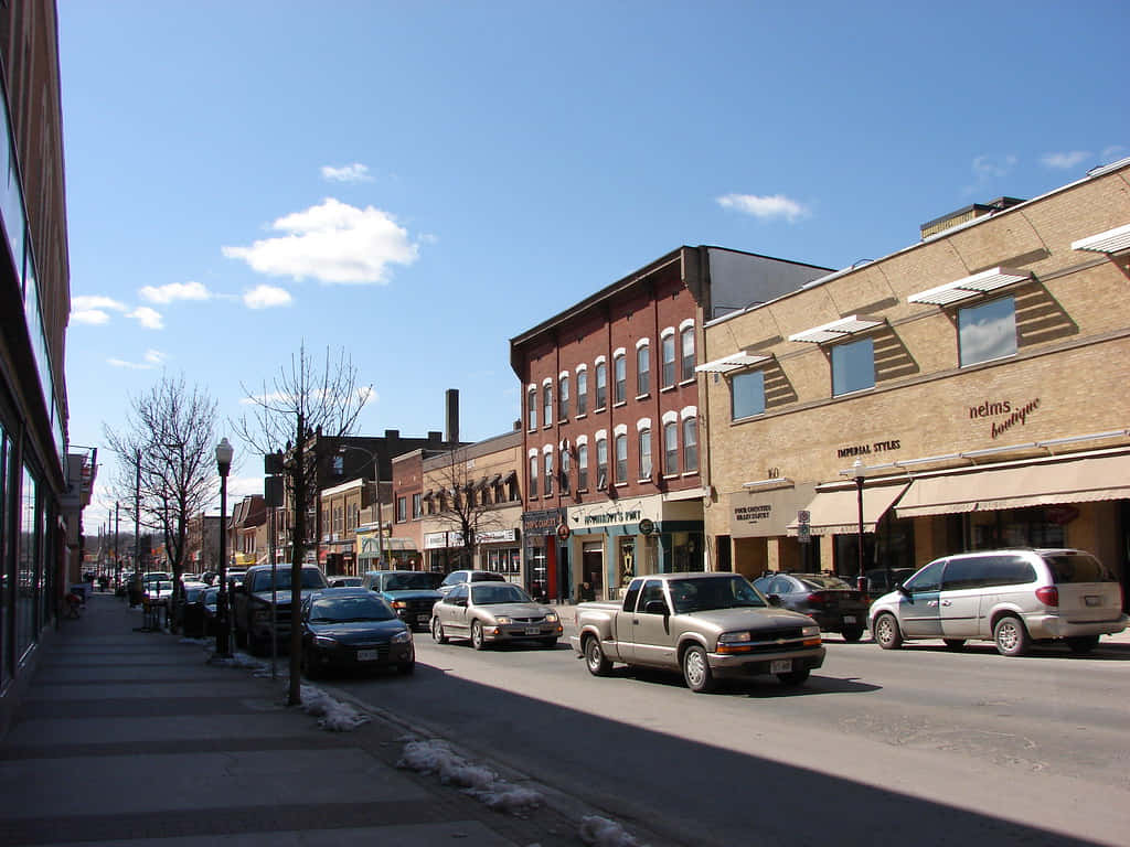 Peterborough Downtown Street Scene Wallpaper