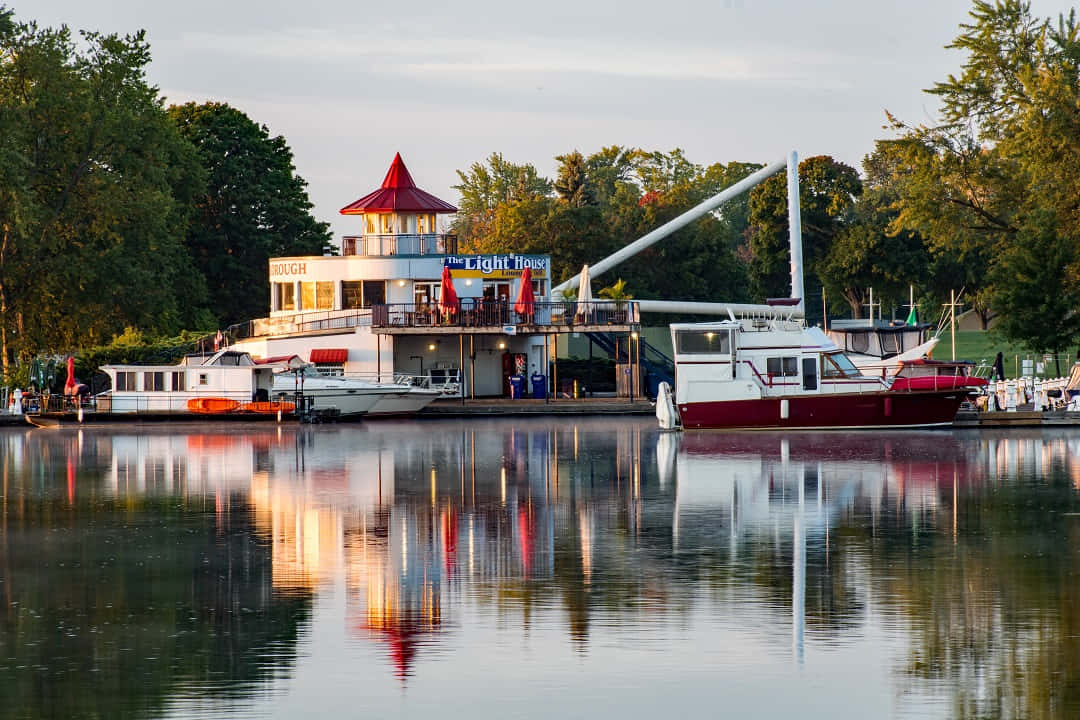 Peterborough Waterfront Reflections Wallpaper