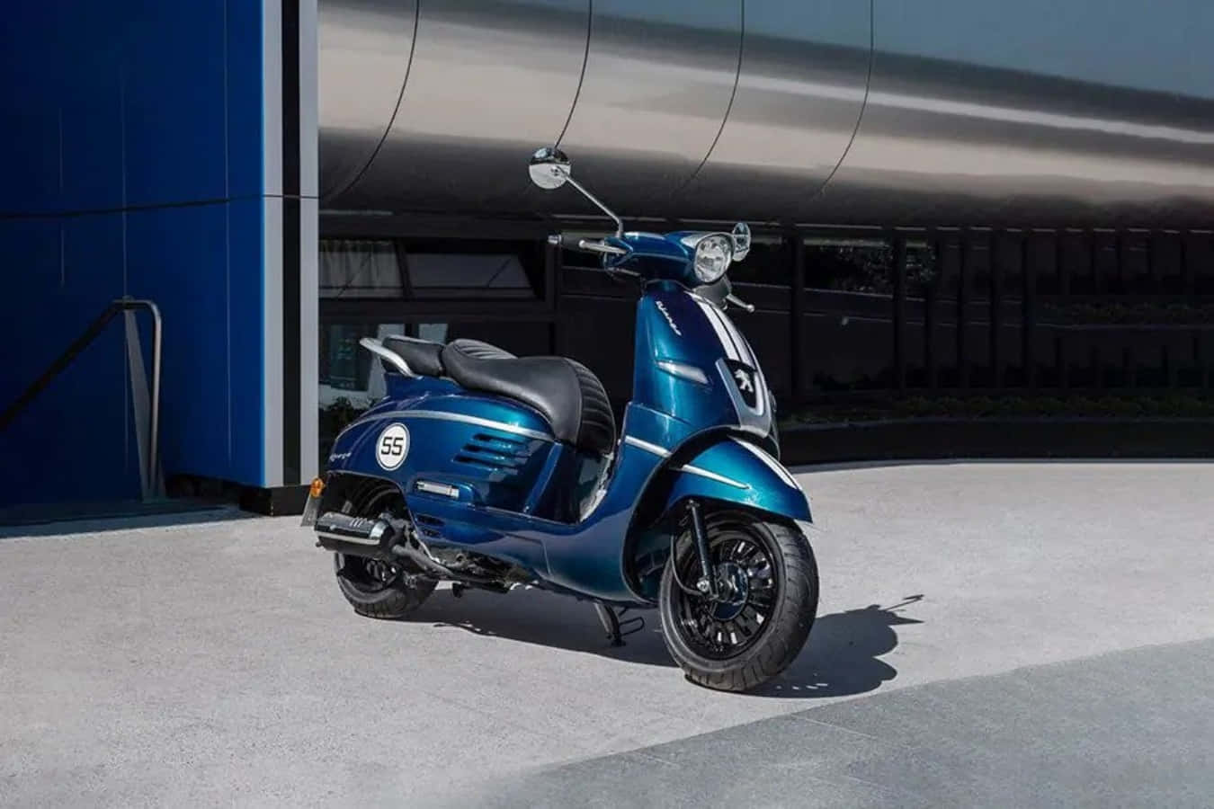 Peugeot Blue Scooter Showcase Wallpaper