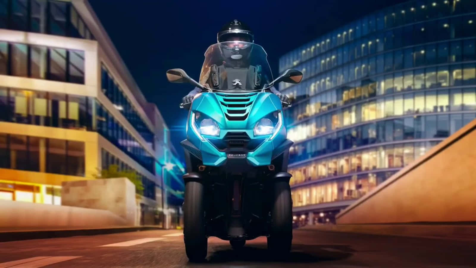 Peugeot Motorcycle Night Ride Wallpaper