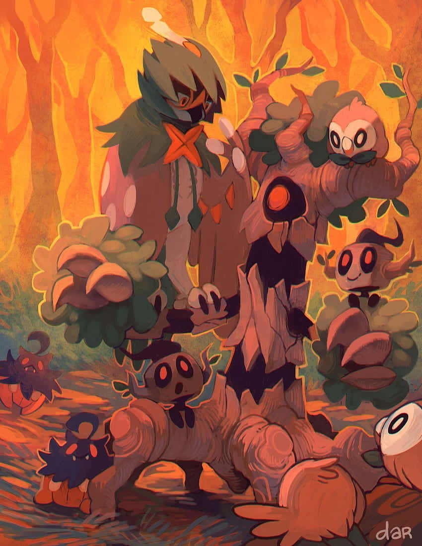 Phantump Surrounded By Pumpkins Wallpaper