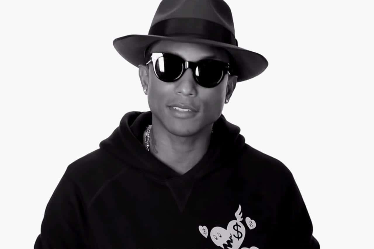 Pharrell Williams Blackand White Portrait Wallpaper