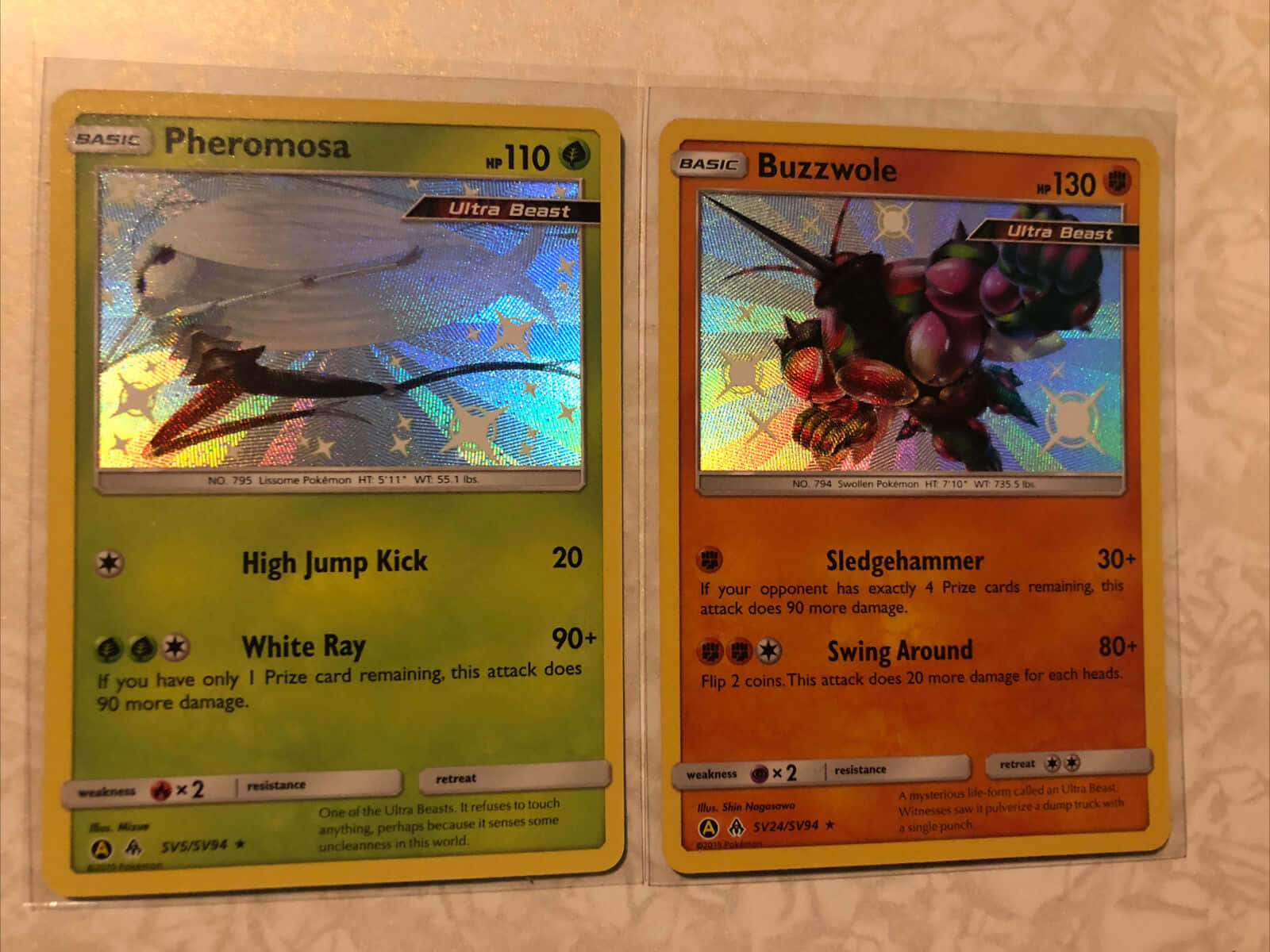 Pheromosa And Buzzwole Trading Cards - Window Into The Pokémon World Wallpaper