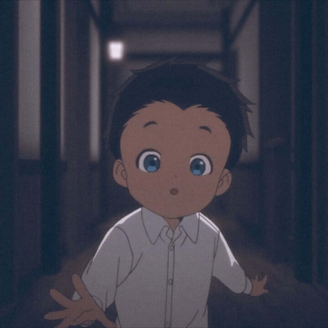 Phil's Heartwarming Smile In The Promised Neverland Anime Wallpaper