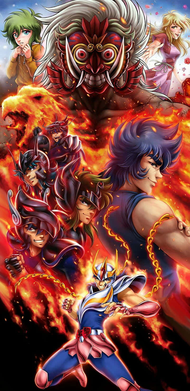 Phoenix_ Ikki_ Saint_ Seiya_ Flaming_ Cosmos Wallpaper