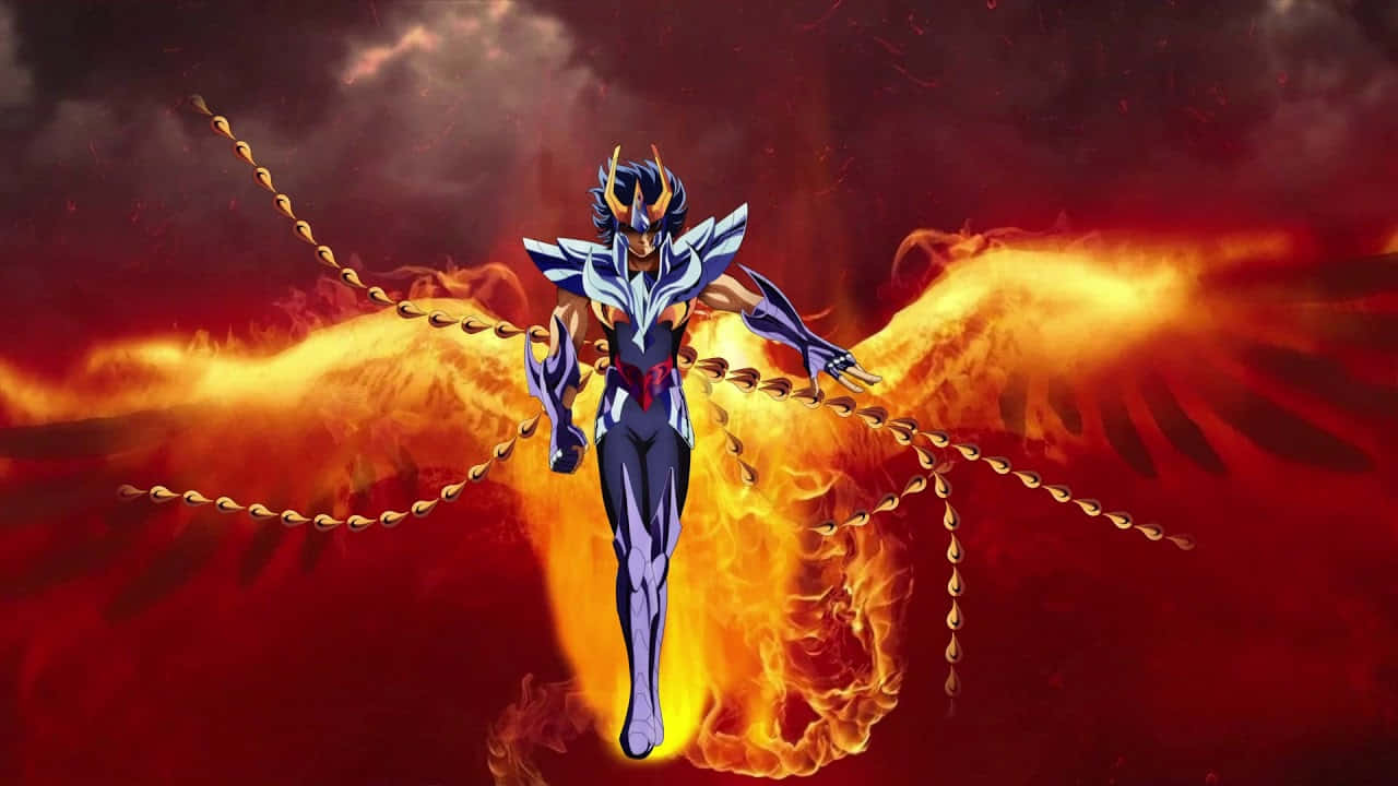 Phoenix Ikki With Flaming Wings Wallpaper