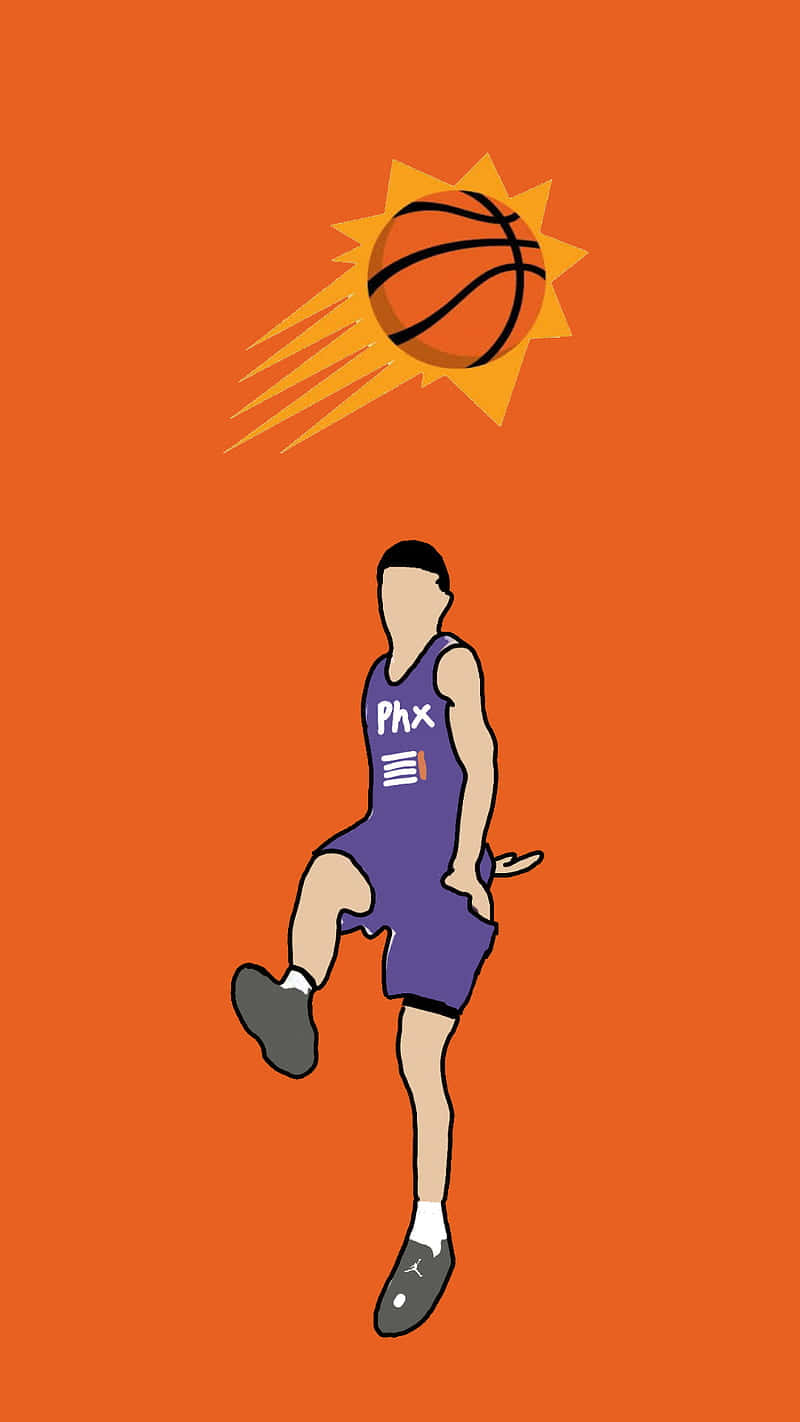 Phoenix Suns' Devin Booker Showing Off His New Iphone Wallpaper