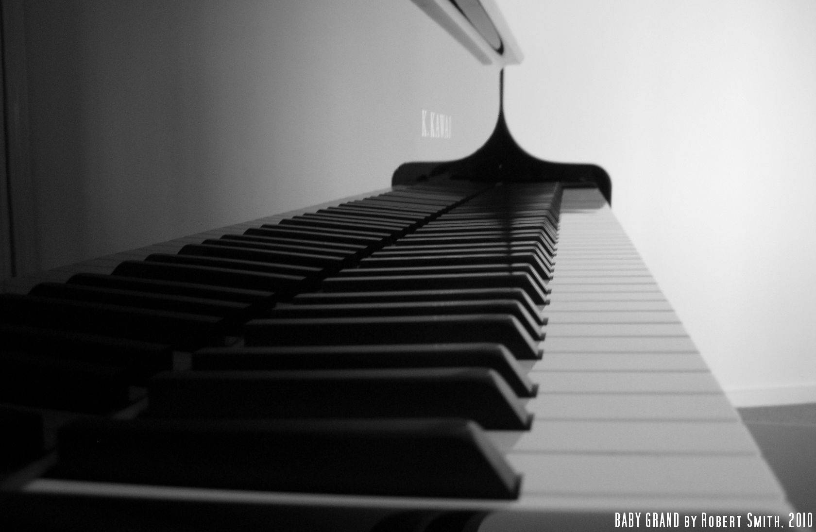 Piano Black Keys Reflection Wallpaper