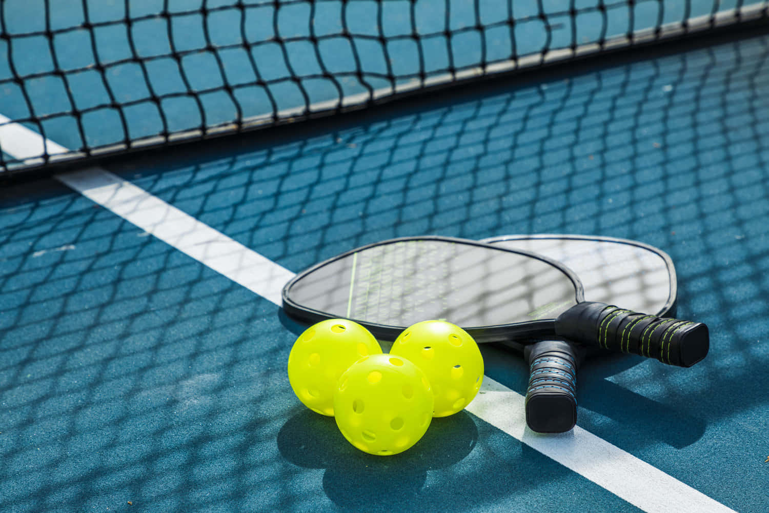 Pickleball Equipmenton Court Wallpaper