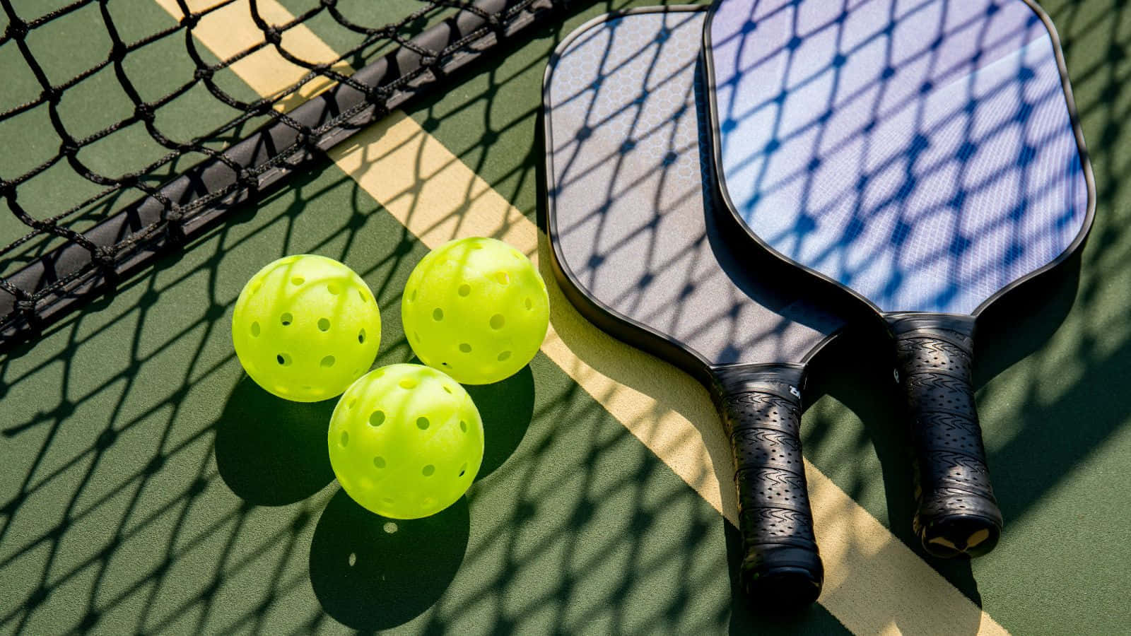 Pickleball Equipmenton Court Wallpaper