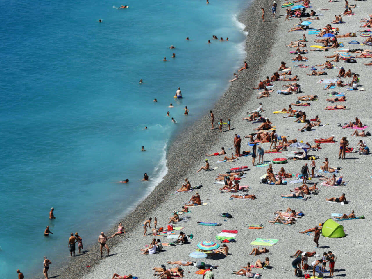 Picturesque French Beach On A Sunny Day Wallpaper