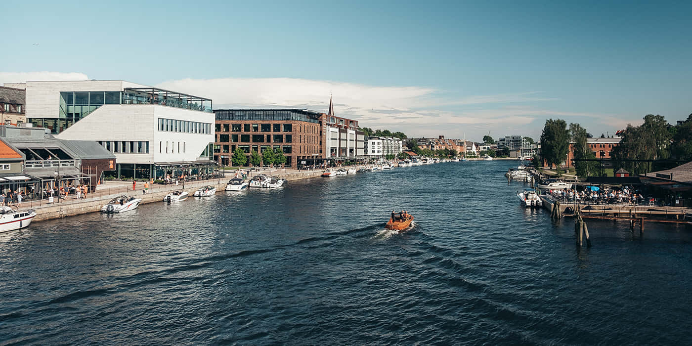 Picturesque View Of Fredrikstad Old Town From The River Wallpaper