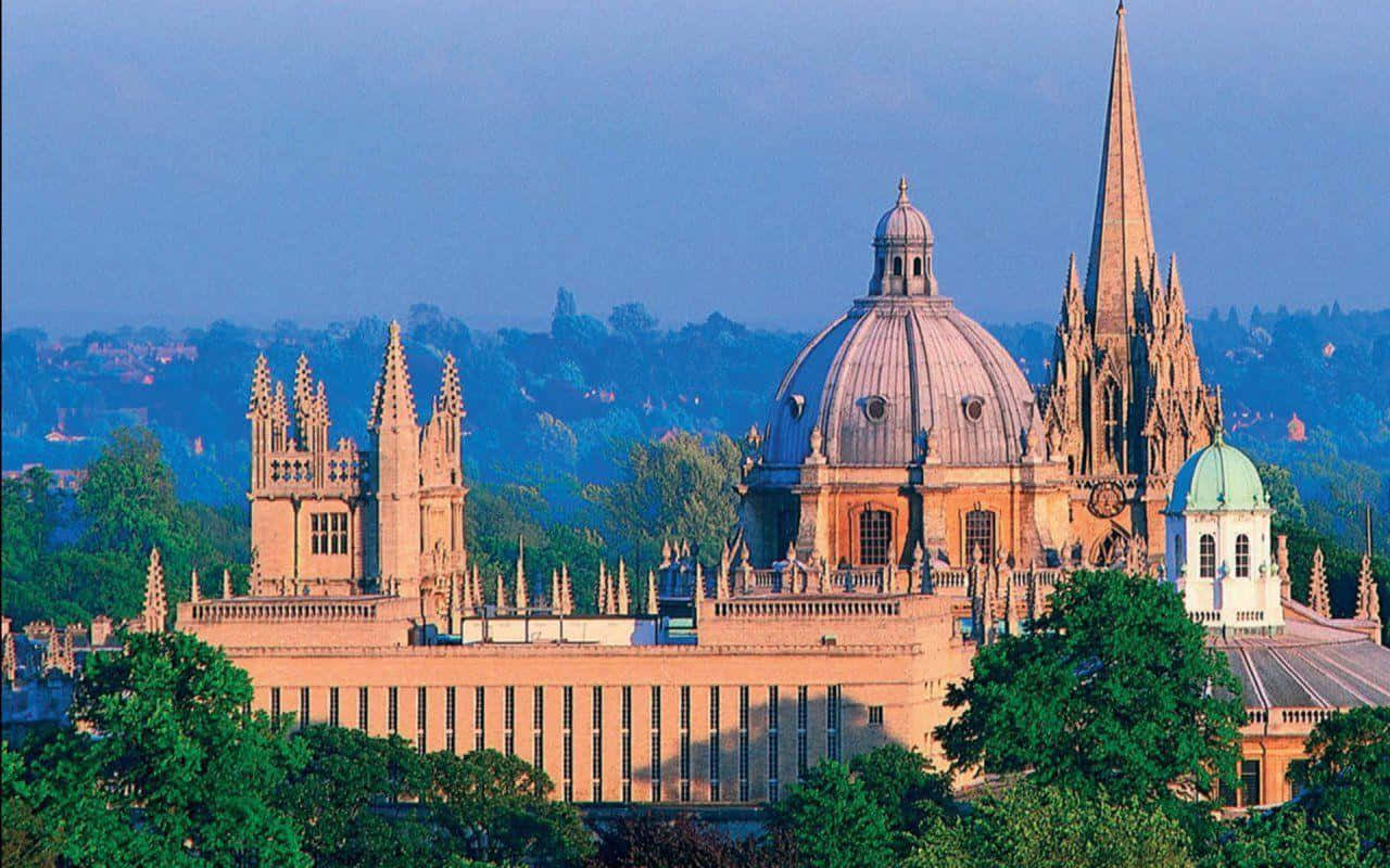 Picturesque View Of Oxford Skyline At Sunset Wallpaper