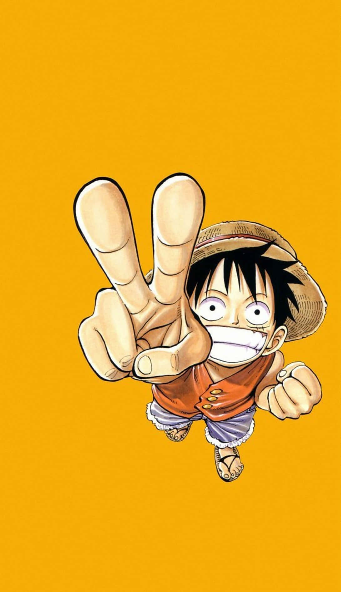 Piece Sign Luffy Phone Wallpaper