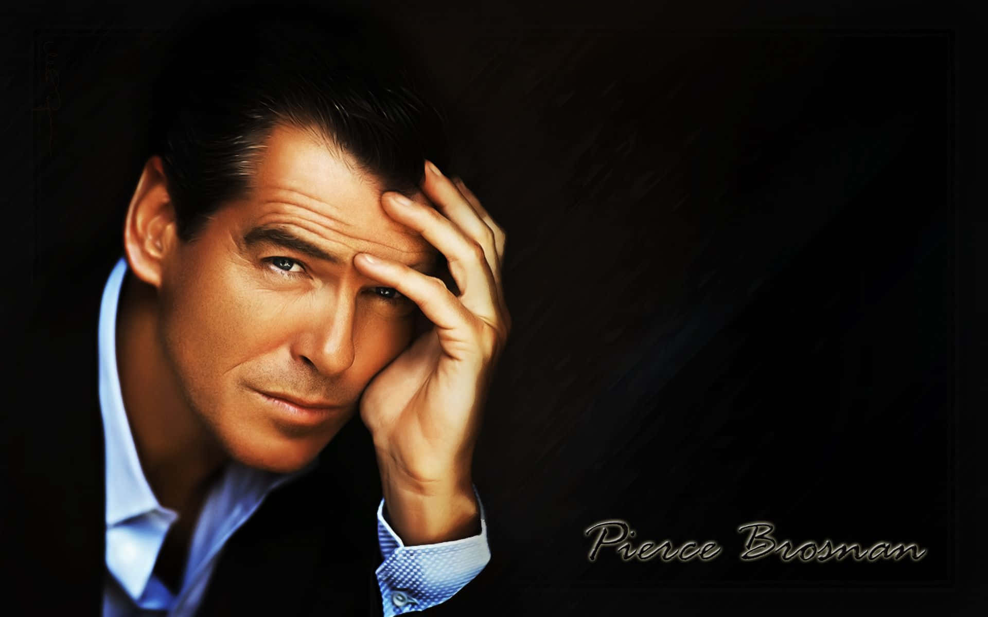 Pierce Brosnan Looking Dapper In Tuxedo Wallpaper