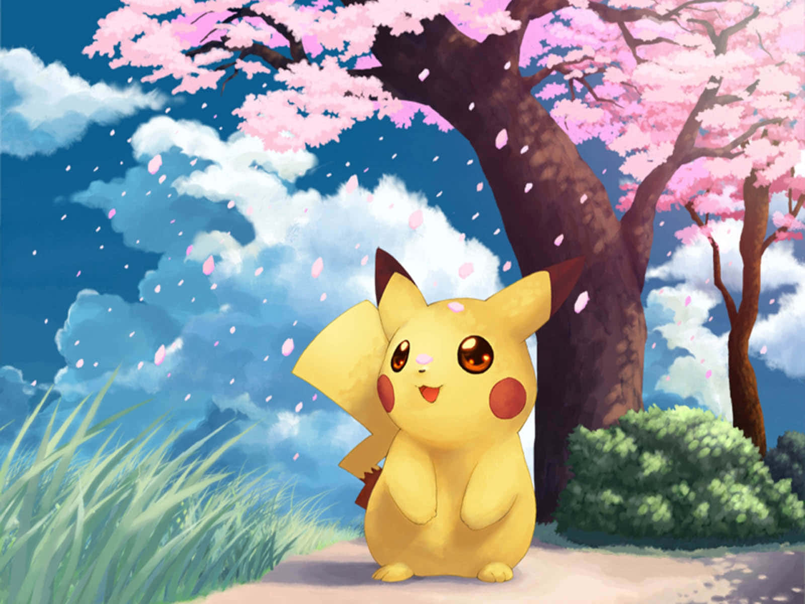 Pikachu Spring Blossoms Wallpaper