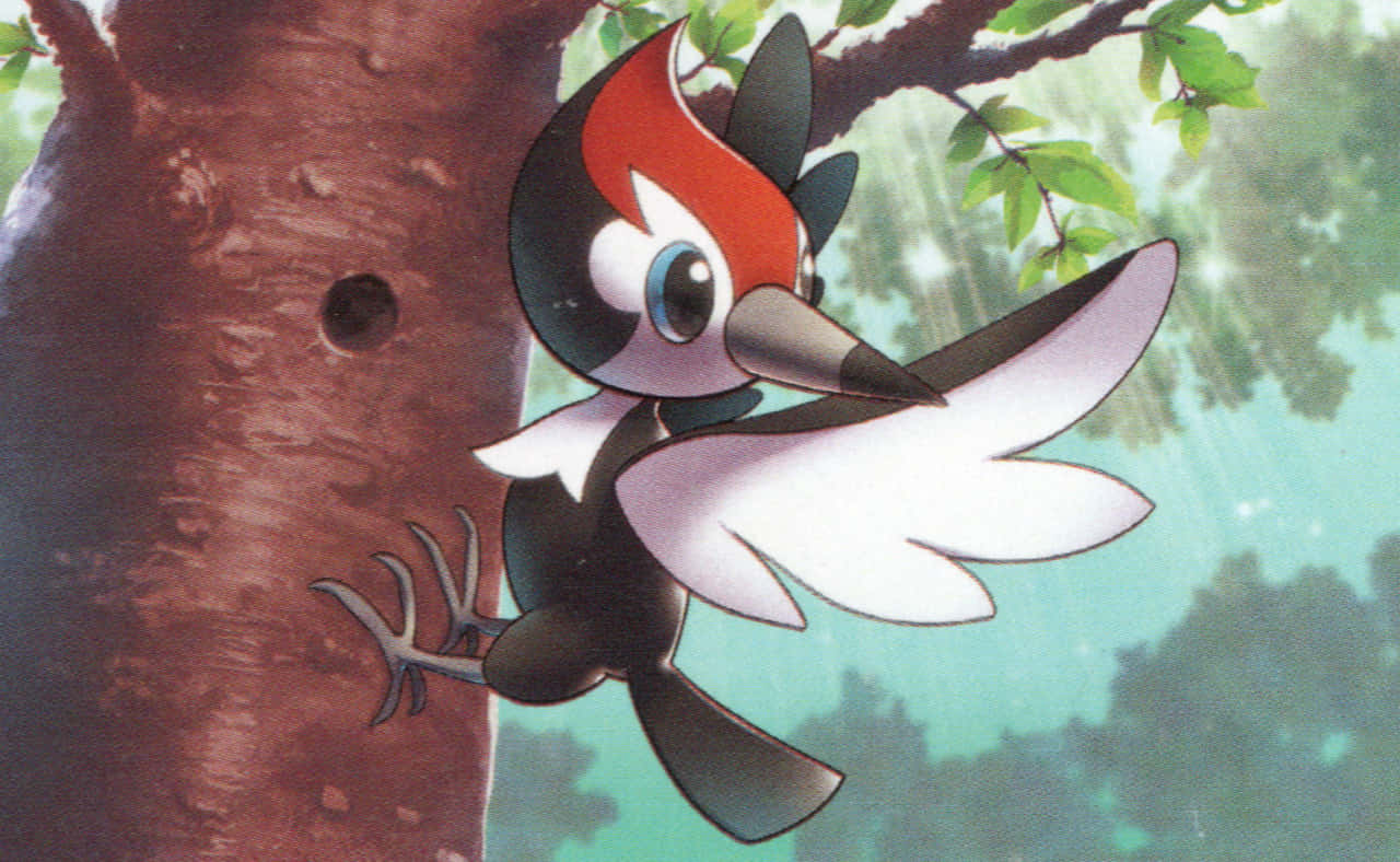 Pikipek Pecking At Wood Wallpaper