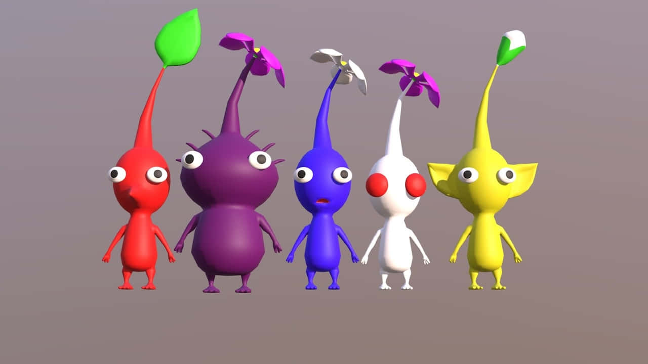 Pikmin Characters Lineup Wallpaper