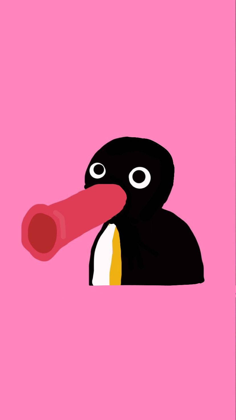 Pingu Minimalist Drawing Wallpaper