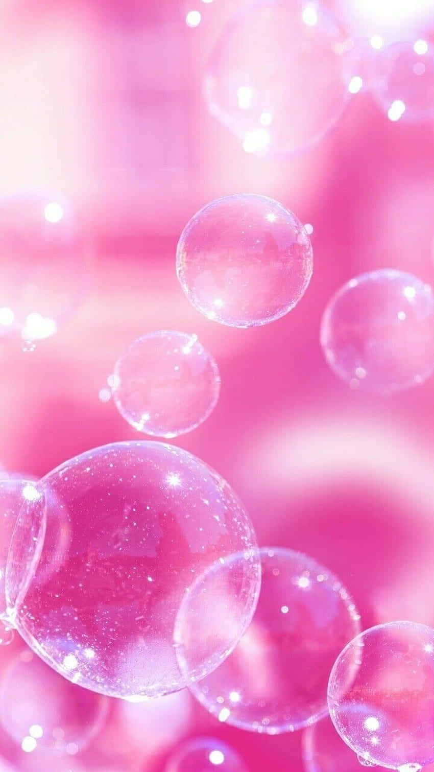 Pink Aesthetic Bubbles Background Wallpaper