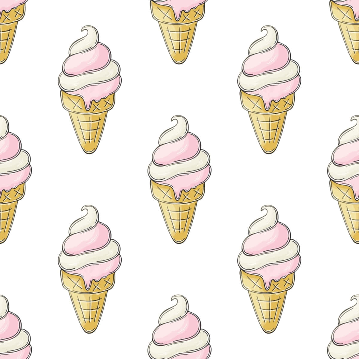 Pink And White Cute Ice Cream Wallpaper