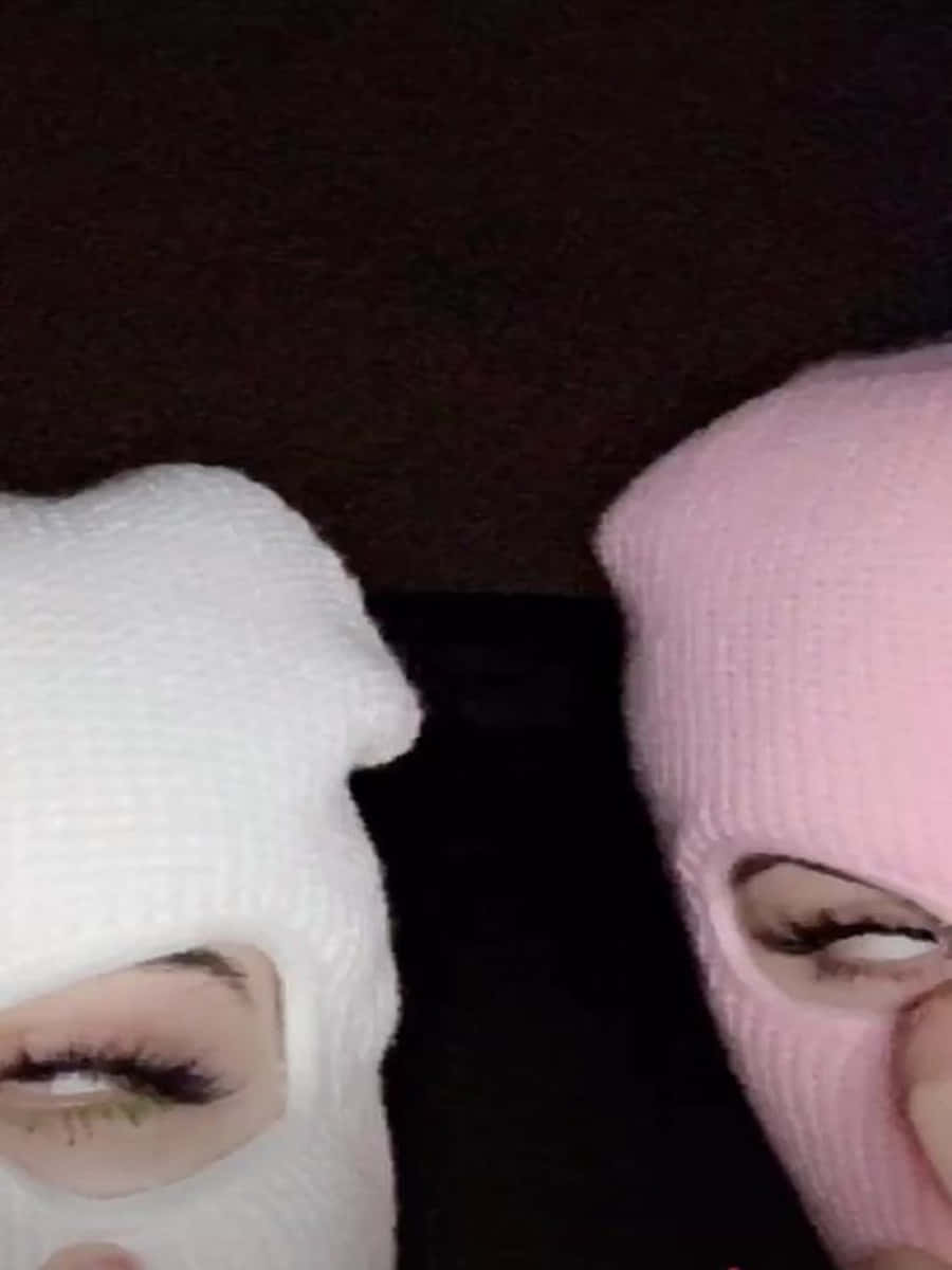 Pink And White Ski Mask Girl Wallpaper