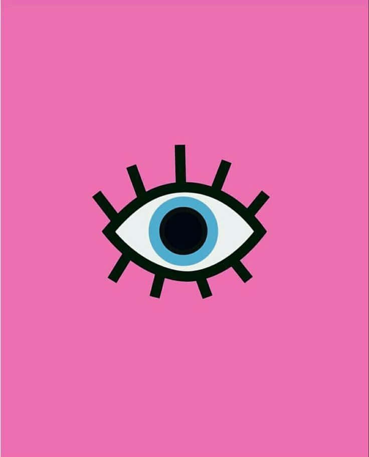 Pink Background Evil Eye Graphic Wallpaper