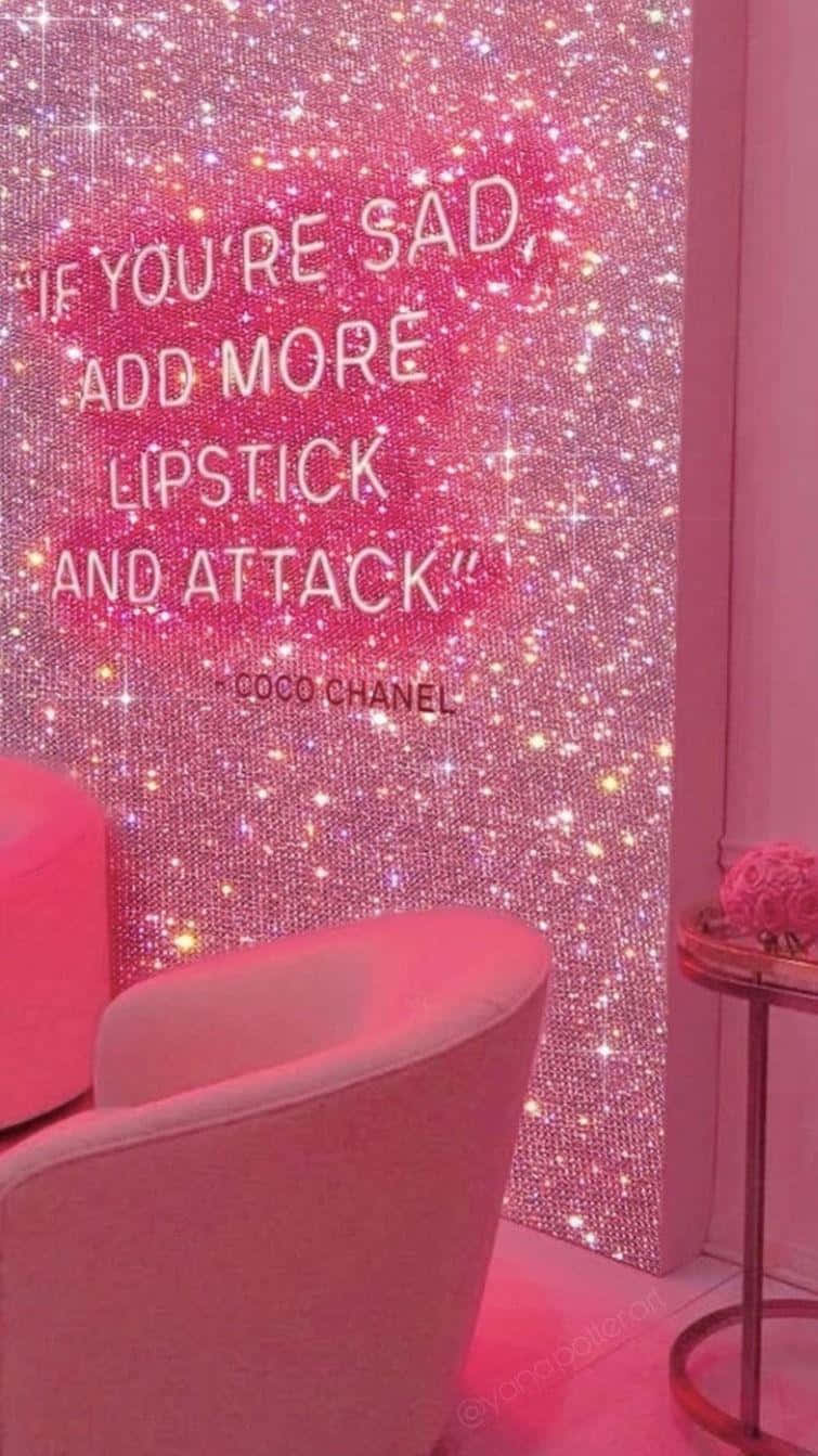 Pink Baddie Aesthetic Chanel Quote Wallpaper