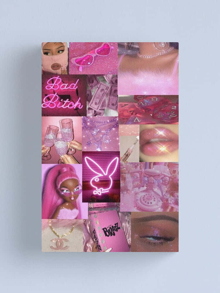 Pink Baddie Aesthetic Collage Wallpaper