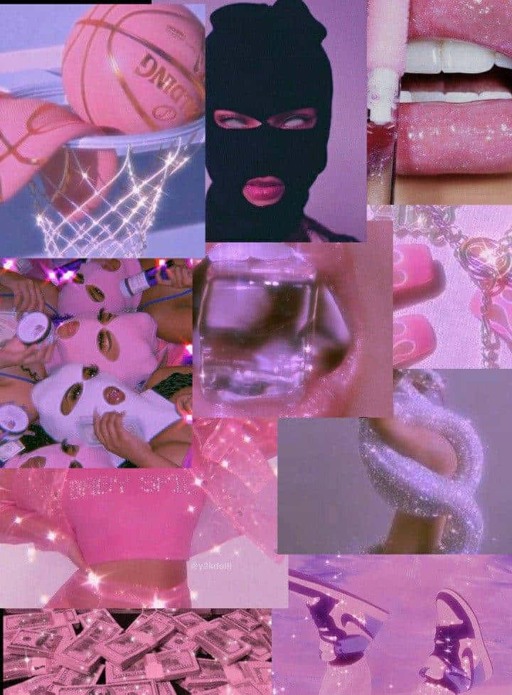 Pink Baddie Aesthetic Collage Wallpaper