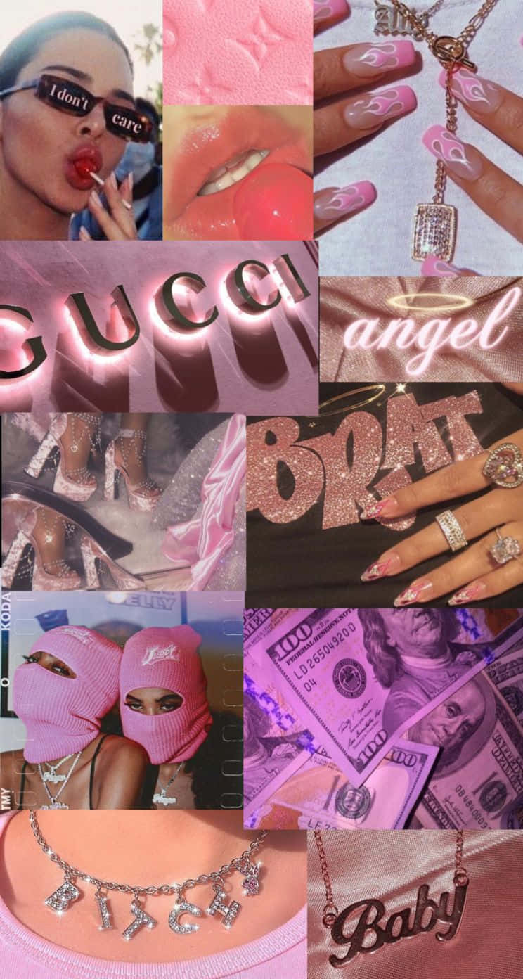 Pink_ Baddie_ Aesthetic_ Collage.jpg Wallpaper