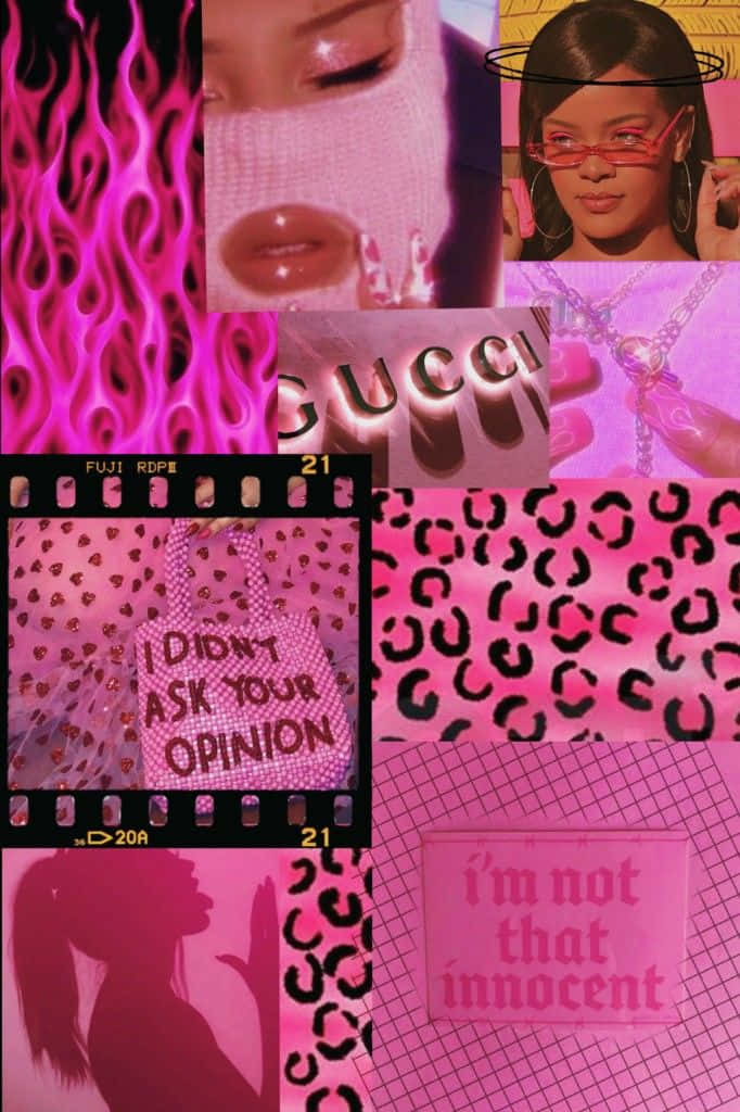 Pink_ Baddie_ Aesthetic_ Collage.jpg Wallpaper