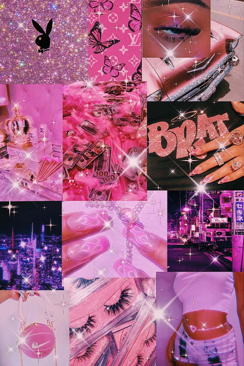 Pink_ Baddie_ Aesthetic_ Collage.jpg Wallpaper