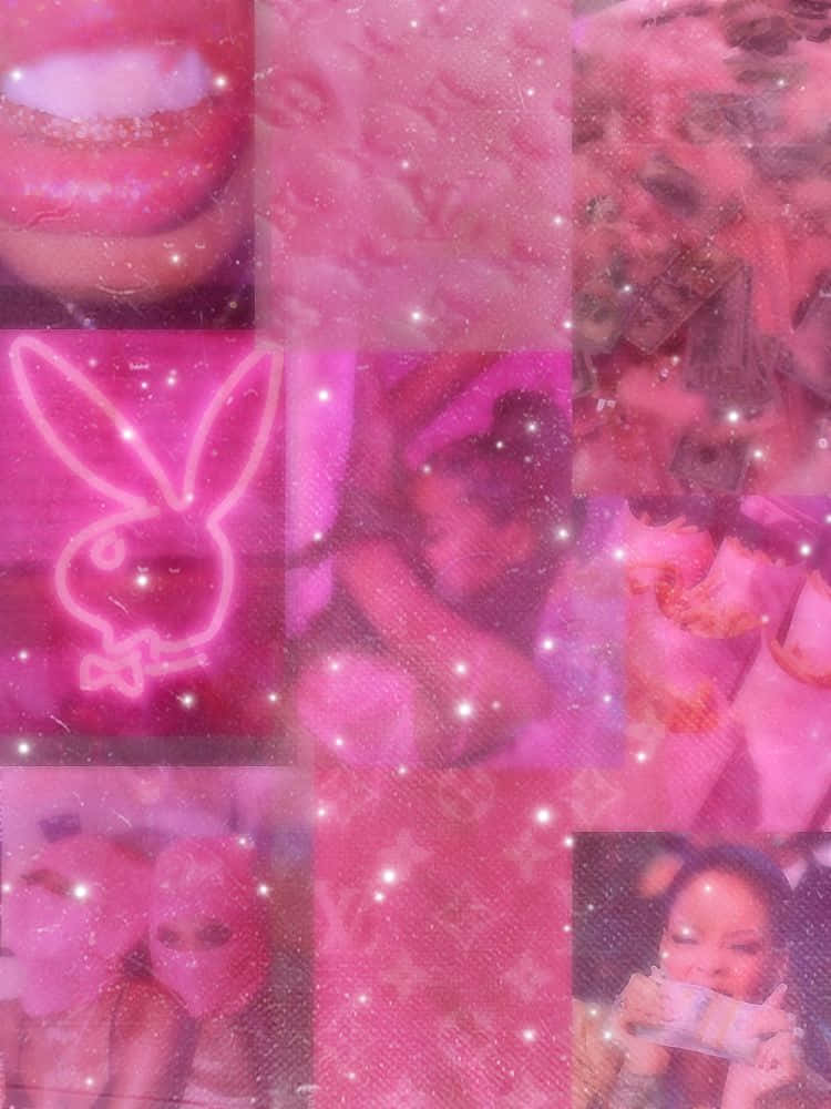 Pink Baddie Aesthetic Collage Wallpaper