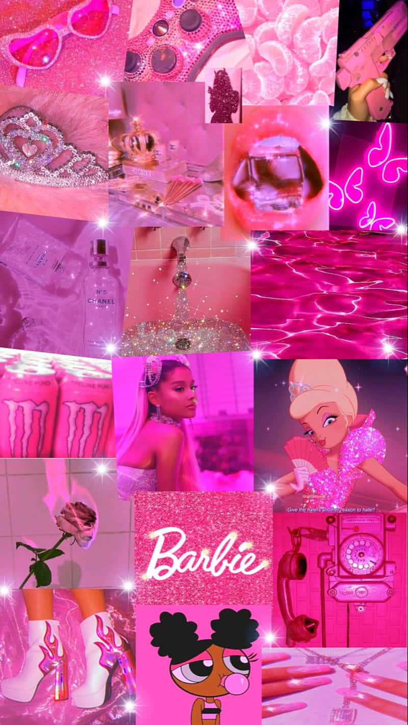 Pink Barbie Aesthetic Collage Wallpaper