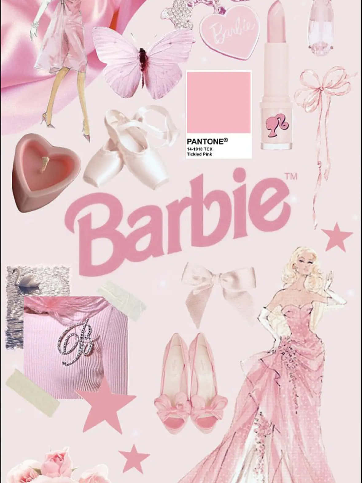 Pink Barbie Inspiration Collage Wallpaper