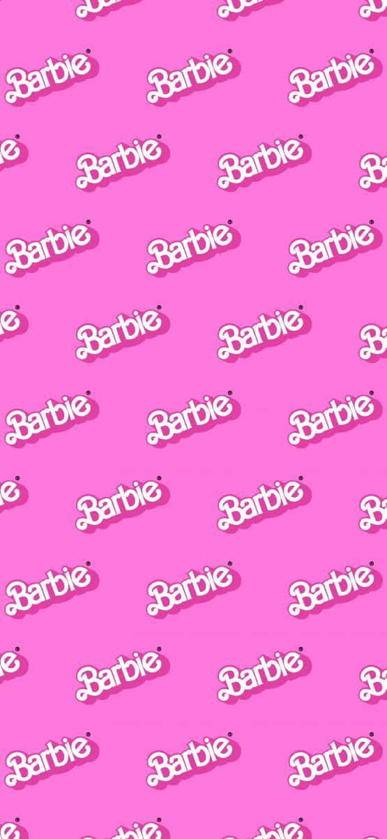 Pink Barbie Logo Pattern Wallpaper