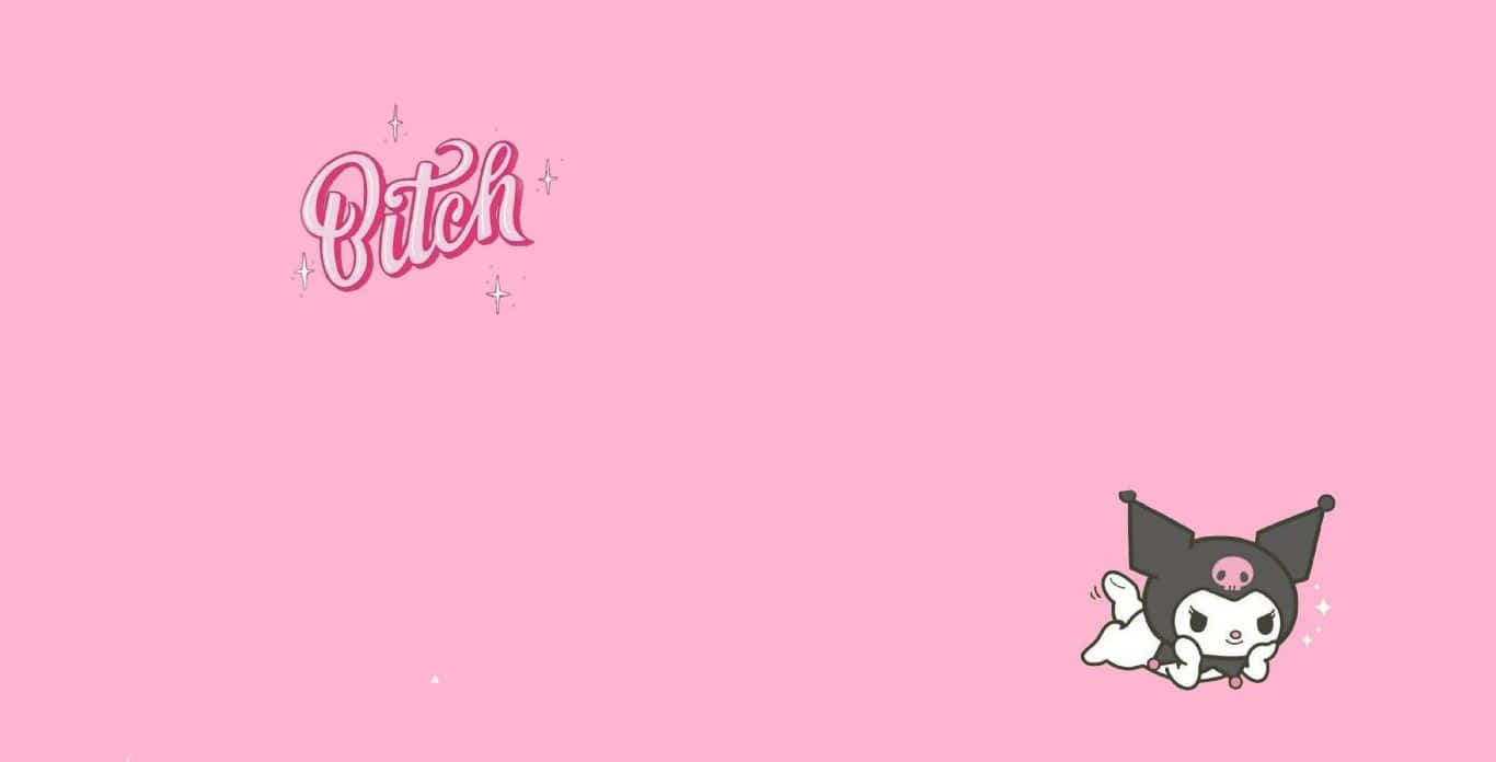 Pink Bitch Glitter Graphic Wallpaper Wallpaper