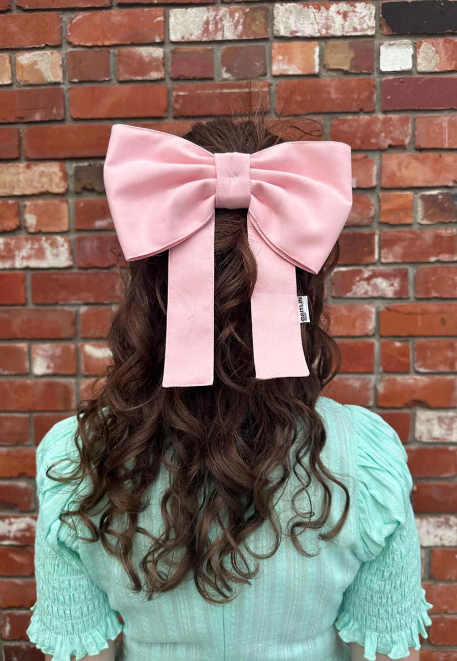 Pink Bow Brick Wall Backdrop Wallpaper