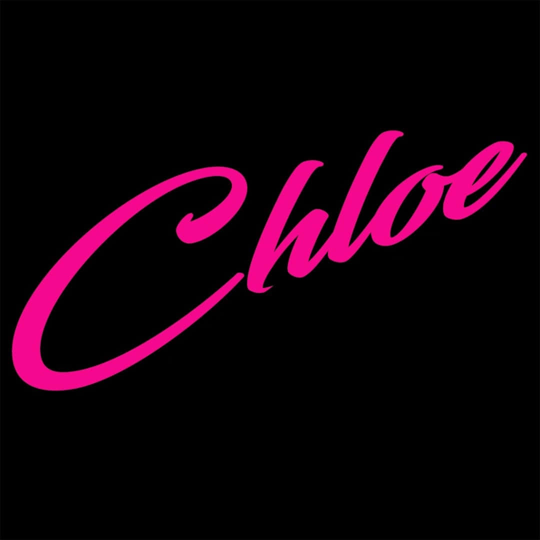 Pink Chloe Scripton Black Background Wallpaper